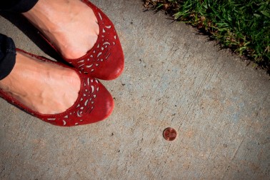 Girl Finds a Penny